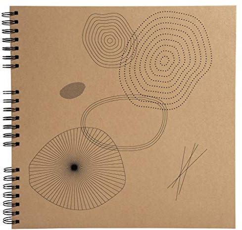 Exacompta 16147E Fotoalbum ETERNECO mit Spitalbindung 60 Schwarze Seiten. Perfektes Fotobuch zum selbstgestalten Spiralalbum braun, hellbraun (kraftpapier), 32x22 cm