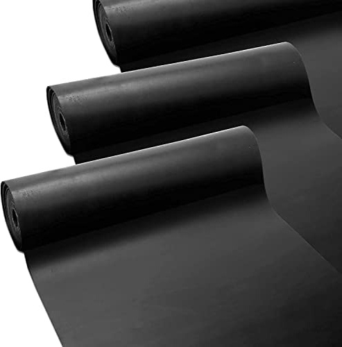 Floordirekt Tapis en caoutchouc SBR 120 x 200 cm, 10 mm - Vendu au mètre - Noir & Lisse - Tapis de protection antidérapant en caoutchouc pour bâtiment - Revêtement de sol en caoutchouc