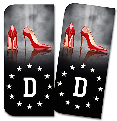 Finest Folia 2 x Aufkleber für Kfz Kennzeichen passgenau für EU Feld Design Sticker für Tuning Nummernschild Autoaufkleber waschstraßenfest R166 (15 High Heels, Individual)