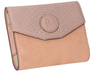Plic - Pilulier Semainier Français 7 Jours - 4 Compartiments Quotidiens (Matin, Midi, Soir, Nuit) - Cases Spacieuses - Idéal Voyage & Domicile - Pochette Elegrande velours et effet Croco Rose