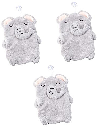 Cabilock 3 Stücke Super Saugfähigen Korallen Fleece Baby Badetuch Neugeborenen Bad Zeug Cartoon Elefanten Design