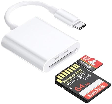 2-in-1 USB C SD Kartenleser Tragbarer USB C Thunderbolt OTG Telefon Kamera Typ C auf Micro SD TF SDXC SDHC Viewer Speicherkartenleser Adapter Aufladen kompatibel mit MacBook, iPad, Samsung, Android,