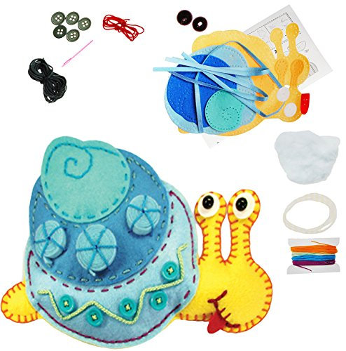 alles-meine.de GmbH Bastelset - Filz Plüschtier - lustige Schnecke - zum Sticken, einfaches Nähen per Hand - Komplettset filzen - Filztier - Creativ - Filzset zum Basteln/H..