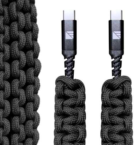 Dark Energy USB-C to USB-C Cable - 3ft Fast Charging Type C Charger, Durable Braided Cable for Phones, Tablets, Laptops, and More- Universal USB Type-C Cable (Black)