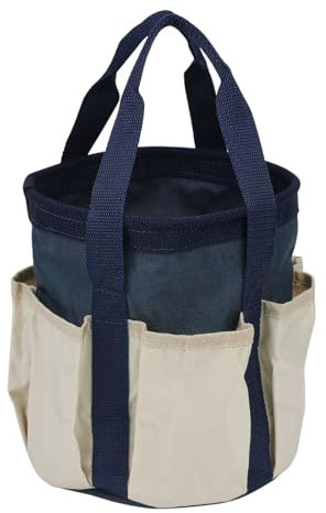 sourcing map Garden Tool Bag 7.5 x 8.3 Large Oxford Waterproof with Pockets Garden Tote Bag Gardening Plant Tool Organizer Storage Carrier Store for Outdoor Women Men, Dark Blue