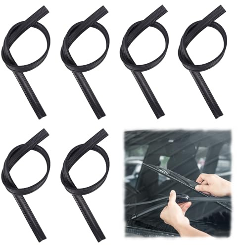 XiangSKY 6 Pack Wiper Refills - 28 inch Silicone Rear Wiper Blade Refills for Most Cars, Auto Buses, Vans, Lorries, Trucks
