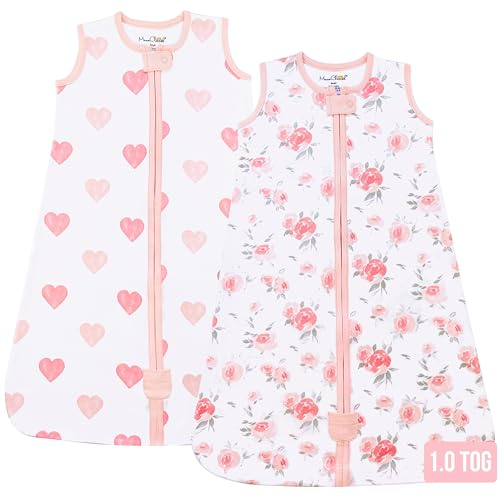 Babyschlafsack aus Bio-Baumwolle 1.0 TOG Ganzjahres Schlafsack 2er-Pack