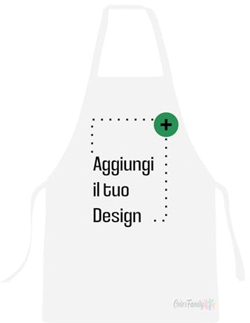 Colorfamily Grembiule Cucina Personalizzato Uomo e Donna - Antimacchia e Resistente all'Acqua - Grembiule Personalizzabile con Foto, Scritta o Logo - Idea Regalo Divertente e Divisa da Lavoro