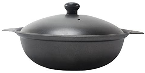 18cm Cast Iron Casserole Dutch Oven Pot Yellow Braised Chicken Rice Pot Dutch Oven Cooking Pot Claypot Rice Pot(22X18X4.5CM)
