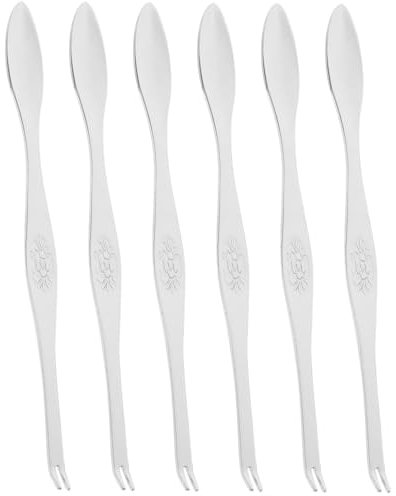 ABOOFAN 6-Teiliges Meeresfrüchte- -Set Aus Edelstahl Krabbengabeln Meeresfrüchte-Werkzeuge Hummergabeln Krabbenpicks Nussgabeln Schalentierpicks Für Krabben Und Hummer Silber