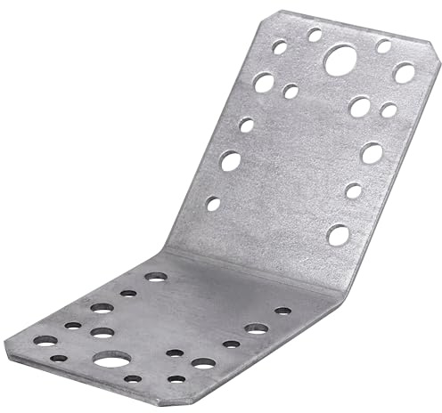 Parotec 10 Équerres métalliques 135° renforcées pour montage, fixation poteau bois, 90 x 90 x 65 x 2,5 mm, connecteur bois, acier galvanisé, équerre de fixation pour charpente