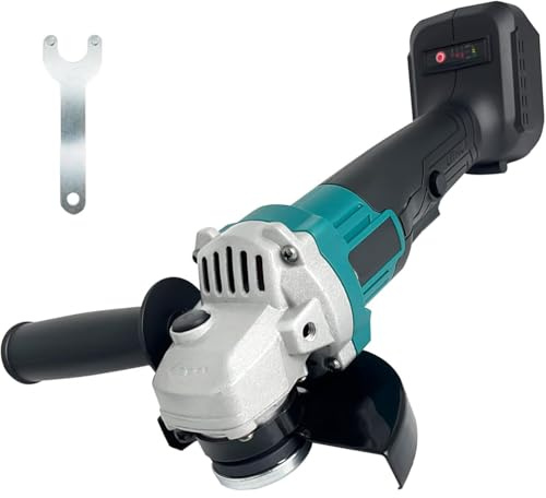 Akku-Winkelschleifer，Ersatz für Makita，Doppelschleifer Bürstenlos Trennschleifer Scheibe 125mm Schleifen zum Entfernen von Farbe und Mörtel，Ein Zubehör, zum Schleifen, Schneiden(Nur Körper) 9000 RPM
