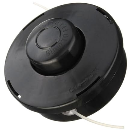 WAZUBC Universal Strimmer Head, 110mm×75mm Replacement Strimmer Bump Feed Line Spool Cutter 2 Line Petrol Strimmer Trimmer Brushcutter Bump Feed Spool Head (Black)