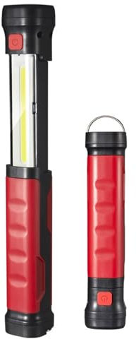 FEVKFTXF Lampe de Travail COB LED avec Batterie USB Rechargeable de 1200 MAh Jusqu'à 7 Heures D'autonomie Base et Crochets Magnétiques Lampe de Poche en ABS Étanche