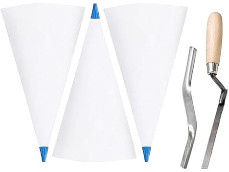 YHAILI Portable Grout Sealers Piping Bags Set With Brick Jointer and Tuck Pointers for Tile Installation PVC Masonry Tool