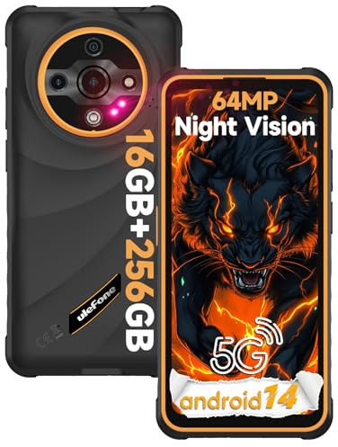 Ulefone Armor X31 Pro 5G Outdoor Smartphone, 16GB+256GB/2TB Android 14 Rugged Handy, 6050mAh, 64MP+25MP Nachtsicht, 120Hz 6,56 FHD+ Display, Dual SIM/Fingerabdruck/Okta-Kern/IP68/GPS/NFC/OTG Orange