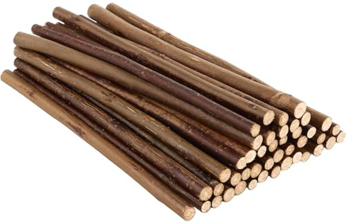 YAYODS 100 Stück Holzstäbe mit Baumrinde 20cm Lang - Natur Holzstab Rund Ø 5-8mm - Holzstäbchen zum Basteln - Äste und Zweige Deko Handwerk - Zweige Handwerk Log Sticks für DIY Handwerk Wohnkultur