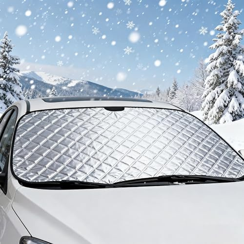 Auto Scheibenabdeckung, Frontscheibenabdeckung Sonnenschutz, Winter Frostabdeckung, Winter Faltbar Frontscheibe, Windschutzscheiben Abdeckung Gegen Strahlung, Sonne, Schnee, Staub, Wasserbeständig