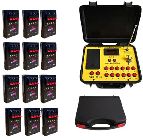 GarborEffect 48x Professional Fireworks Remote Ignition with 500 m Range, Programmable Ignition System for Weddings, New Year, Parties and Fireworks Shows