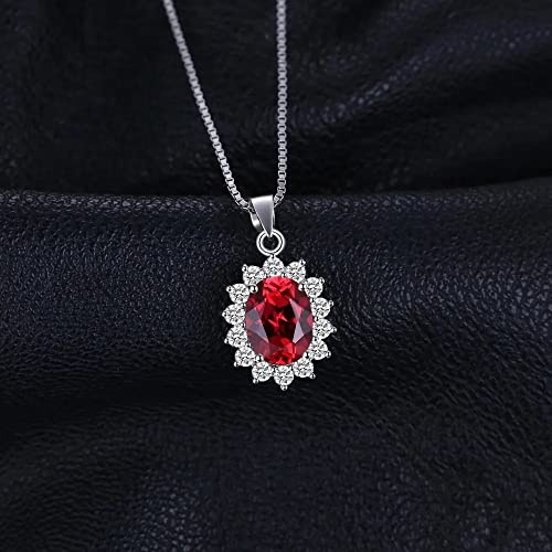 2.5ct naturlig röd granat förlovningshänge halsband för kvinna gåva ingen kedja
