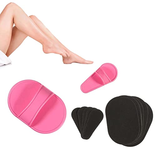 Pongnas Kit Esfoliante per Cuscinetti per la Depilazione per Gambe, Braccia, Viso, Labbro Superiore, del Viso - Set Delicato per la Rimozione dei della Pelle (Rosa casuale)