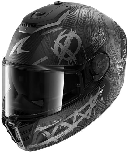 SHARK, Integraler Motorradhelm SPARTAN RS CARBON SHIEVER Carbon Anthracite Silver DAS, M