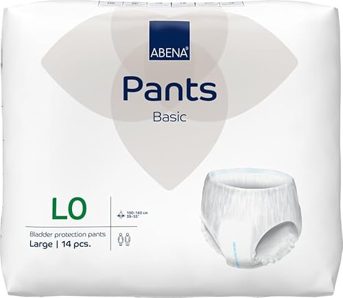 Abena Pants Basic, L0, 800ml, Pack of 14, Pull-Up Incontinence Pants, Eco-Labelled Incontinence Pants for Men & Women, Discreet, Protective, Breathable, Comfortable
