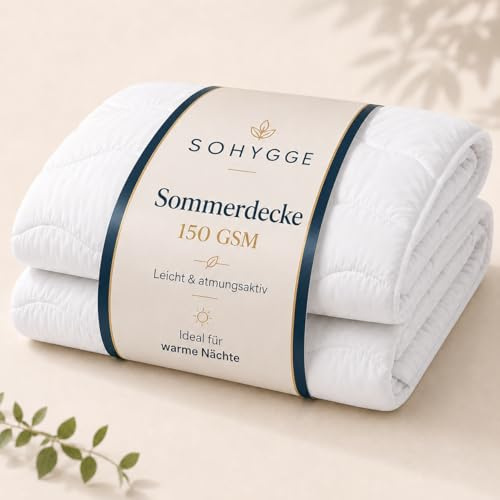 SOHYGGE Edredon Cama 90/80 – Ligero 150 gsm, Transpirable y Suave, Relleno Nórdico de Verano para Noches Calurosas (Cama 80/90-135 x 200 cm)