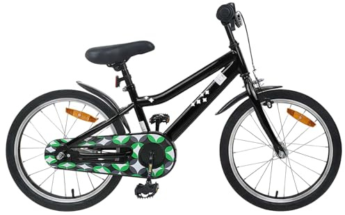 vidaXL Barncykel 18 tum för 5–7 år, svart, justerbart styre, klassisk cykel, bekväm barncykel, stadscykel