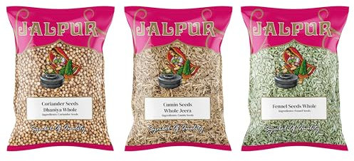 Jalpur Millers Spice Combo Pack - Cumin Seeds 100g - Coriander - Fennel Seeds 100g (3 Pack)