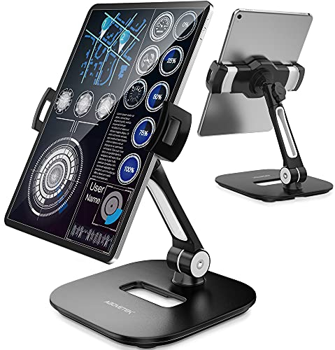 AboveTEK Support pour ipad Support Pliable pour Tablet 4-11 Support pour Tablette Noir Support pivotant à 360° pour Tablette iPad Pro Mini iPhone Kindle POS Bureau Cuisine