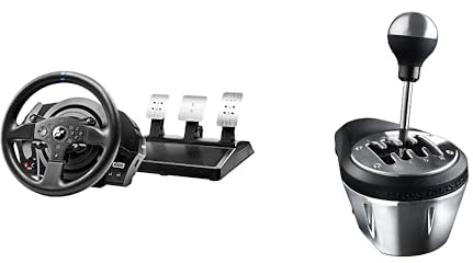 Thrustmaster - Volant T300RS GT Edition Licence Officielle Gran Turismo - Volant à retour de force 1080° - PS4/PS3 & - TH8A - Boite de Vitesse Réaliste Compatible avec PC PS3 PS4 et Xbox One - Argent