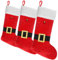 com-four® 3X Premium Santa Claus Media XL para Relleno - Calcetines navideños para Colgar - Bota de Santa Claus de Terciopelo - Decoración navideña