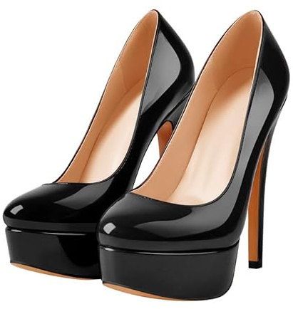 MissHeel Escarpins à talons hauts - Talons aiguilles - Noir - Pointure 45, Noir , 45 EU