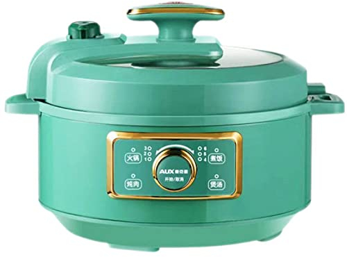 Marye-Kelley Mini Cuociriso 6 Tazze Crudo, 3L Portatile Antiaderente Piccolo Cuociriso da Viaggio, Fornello Multifunzione Smart Control, Vapore per Alimenti, Verde