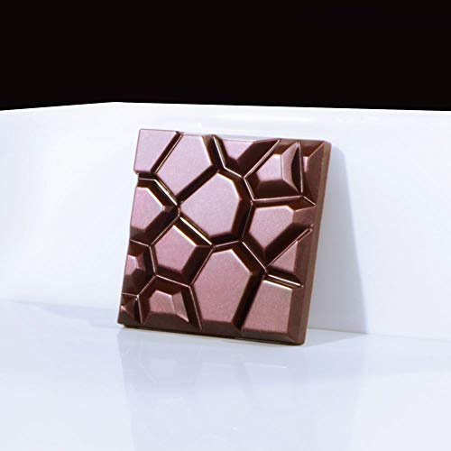 Martellato Schokoladenform STONE für 6 Schokoladentafeln, extravagantes Design, Polycarbonat, transparent, rechteckiger Prismenkörper