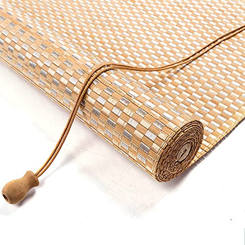 ZH-VBC Bambusrollo Outdoor Roll Up Shades Roller Shade Blind Verdunkelungsrollo Premium Außenrollos, 60cm / 80cm / 100cm / 120cm / 140cm Breit,60x120cm