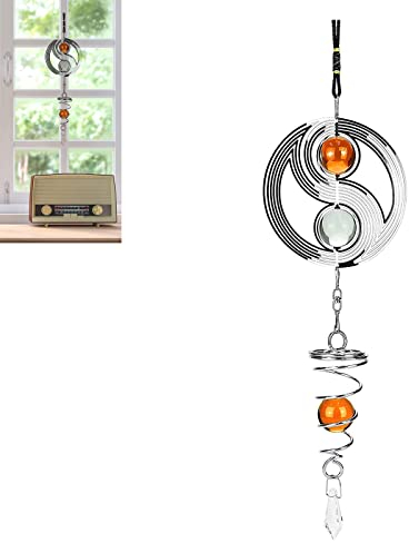 Yuemuop Scacciapensieri 3D in Acciaio Inox, Carillon di Vento Elegante Finestra, Campanelli Eolici per Casetta da Giardino All'aperto