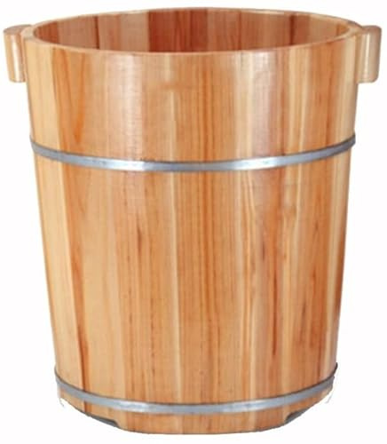 Foot Tub Wooden Foot Basin Reducing stress 40cm High Chinese Fir With Cover Thicken Reflexology Tub Wash The Wooden Barrel Foot Bath Barrel Foot Tub Fumigation Barrel Foot massage foot Bath Wooden Buc