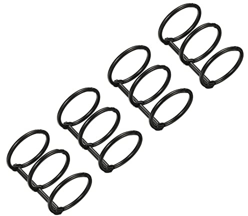 PATIKIL 4 Paquete 1 Diámetro 3-Anillos Libro Anillos Metal Negro | Carpeta Anillos Sueltos Hoja Anillo Desmontable, para Oficina Escritorio Calendario Foto Álbum