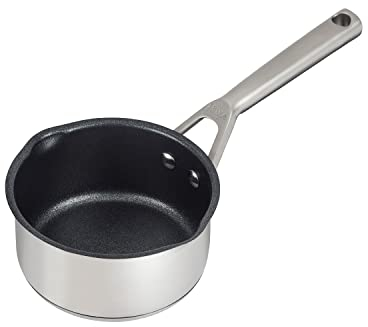 Ninja ZEROSTICK Stainless Steel Cookware 16cm Milk Pan, Long Lasting, Non-Stick, Induction Compatible, Oven Safe to 260°C, Cast Stainless Steel Handle C61216UK