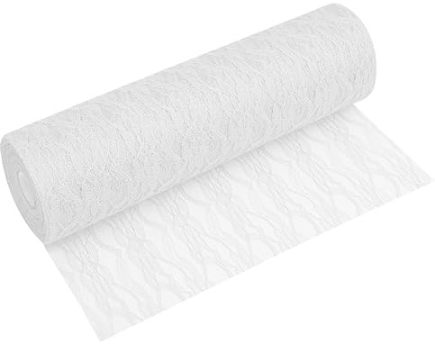 Tischläufer Spitzen-Tischband in Weiss (30 cm x 20 m) hochwertiges Tischdeko-Band für Hochzeiten & Taufen, Festliche Tischdekoration für besondere Anlässe