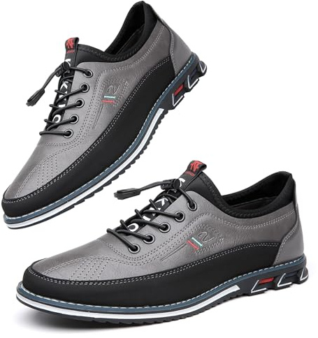 Asifn Hombres Zapatos de Cómodos Cuero Oxford de Negocios con Cordones británicos Casuales para Zapatos de Oficina de conducción clásicos Transpirables