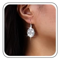 Atentuyi Rhinestone Drop Earrings - Silver Crystal Wedding Bridal Teardrop Cz Tear Pear Shape Earrings for Women and Girls