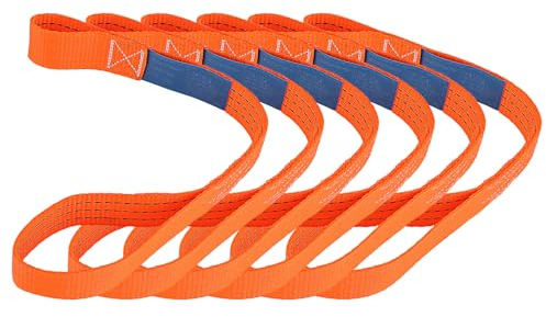 GEARMONSTER 6TLG Gurtschlaufen 450x38mm, Zurrschlaufen 1000kg Spanngurte Schlaufe, Spanngurt 1.000 daN für Auto Motorrad Camping Klettern Aufhängung Transport Ladungssicherung Zurrgurt, EN-12195-2