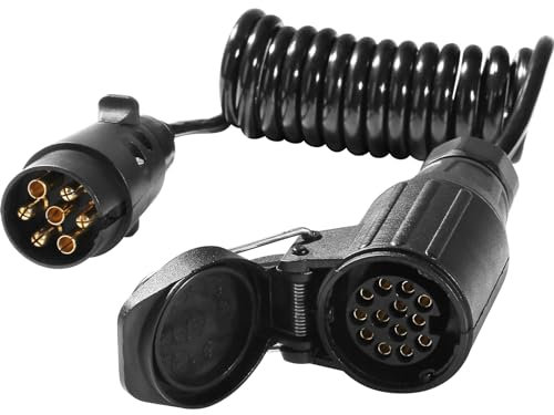 ETUKER Cable para Remolque 7 Polos 1.8M Adaptador Cable 12V Alargador Cable Remolque con Enchufe 7 Pines a Zócalo 13 Pines