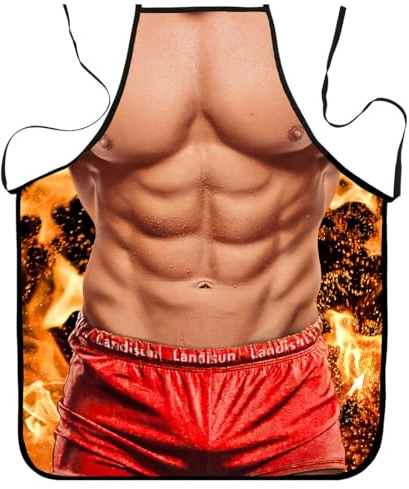 RDNKVB Sexy Kochschürze für Männer - Lustige Muskel- und Küchenschürze für Grillparty - Erwachsenenschürze als Geschenk