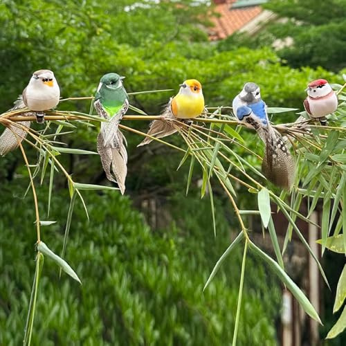 LWINGFLYER Künstliche Vögel Schaumstoff Feder Vögel Künstliche Vögel geeignet für Weihnachtsbaumschmuck Hochzeit Wohnzimmer Wohndekoration
