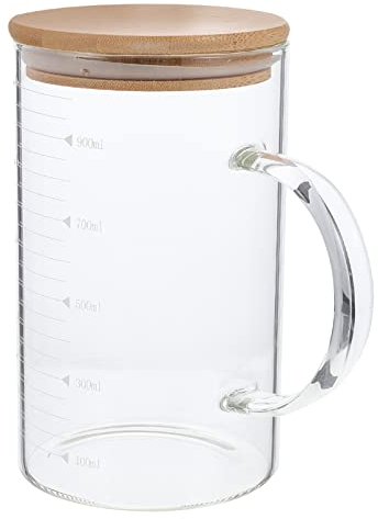 CHFYIJYHM 1 Set Measuring Cups Jugs Graduated Measuring Pitcher with Airtight Lid Mixing Pitcher Measuring Container Milk Glass Cup for Home Kitche1000ml Kitchenware(17.5X10X10CM)