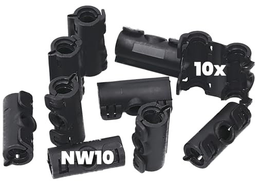 Kalitec 9810100 A - Distribuidor para tubo ondulado (forma A NW10, 10 unidades, 3 vías, caja de distribución de 3 vías), color negro